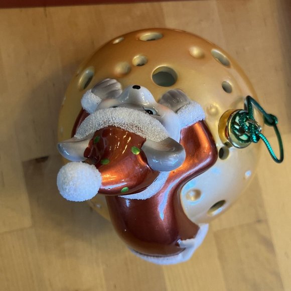 MOUSE LUMINARY Christmas Holiday Ornament WITH FLAMELESS CANDLE Tested Works - Picture 7 of 13